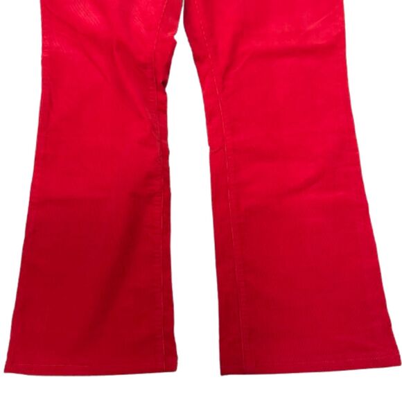 Lands End Fit 2 Corduroy Bootcut Pants Cherry Red Festive Cotton Women's Size 10 - Picture 3 of 8